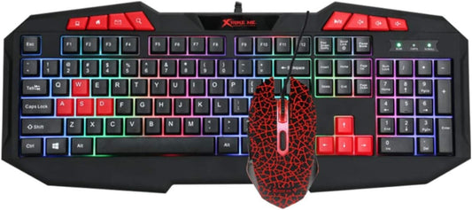 Xtrike Me Rainbow Backlit Gaming Keyboard and Mouse Combo