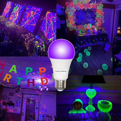 Black Light Bulbs, A19 40 Watt Equivalent E26 Base LED Blacklight, 04249629