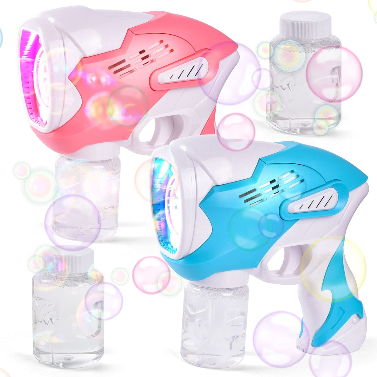 Fun Little Toys – 2-Pack Toy Bubble Blaster Gun Kit With Liquid F-742