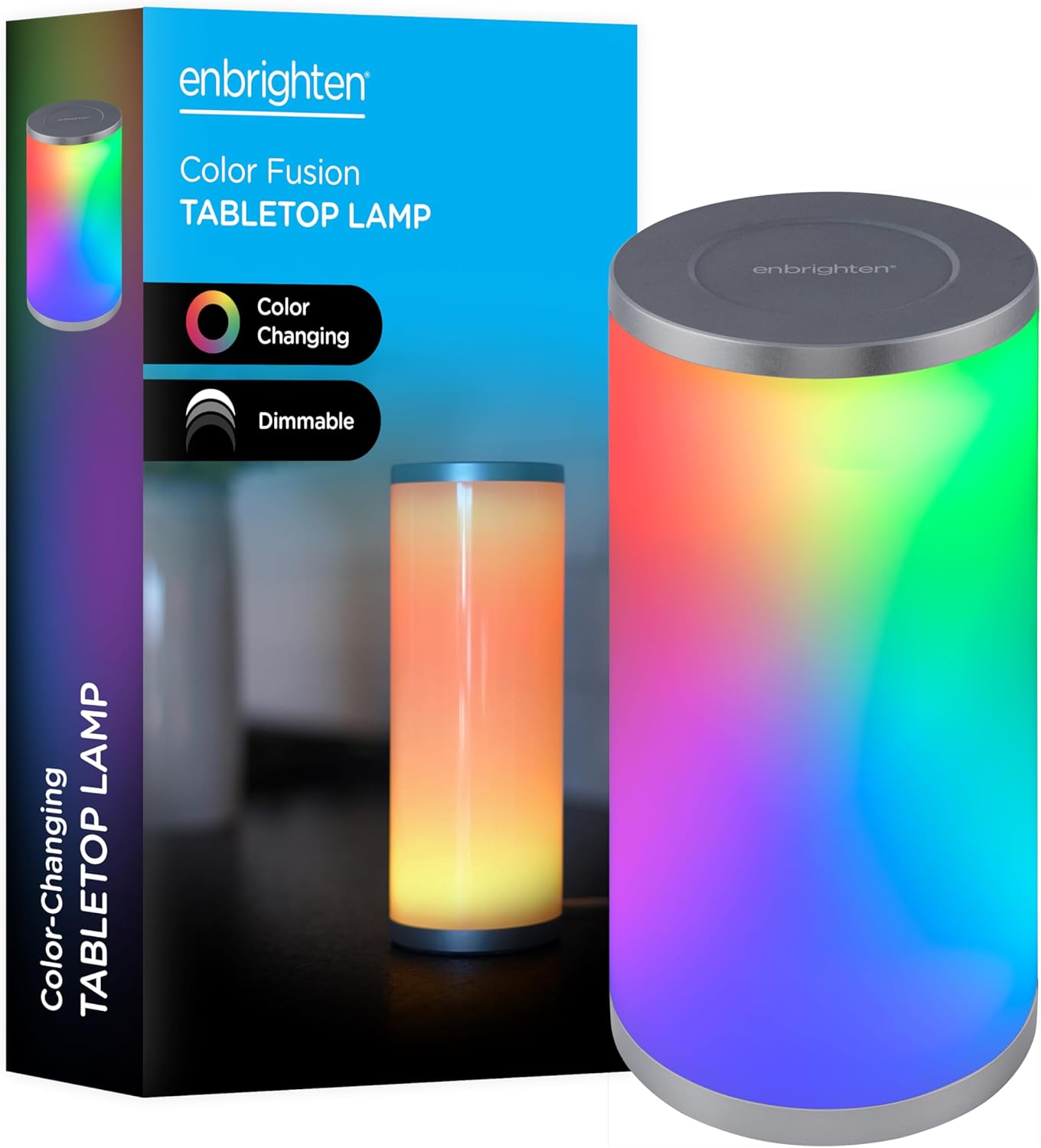 Enbrighten Color Fusion LED Lamp, Modern Night Light, Touch Sensor 58148