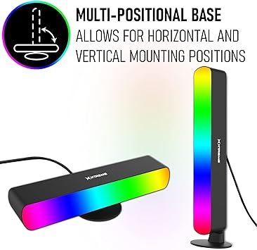 LED Black Light Bar with 16 Colors, Brightness Control, Sound Reactive Mode, Multi-Positional and Remote
