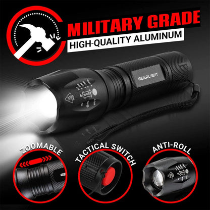 SOS Solarlight Solar Flashlight with Compass and Dual Battery Back up