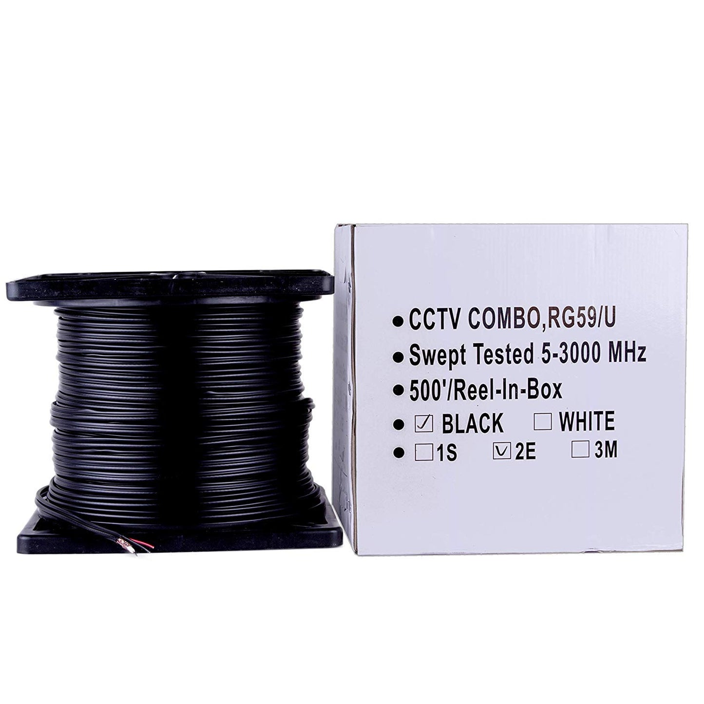 500FT SIAMESE CABLE 18AWG/2C BK-(cETL-CM) RG59/77714SIAMESE