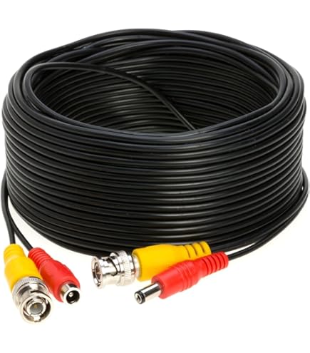 60 Feet Pre-Made All-in-One Siamese BNC Video and Power CCTV Security Camera Cable