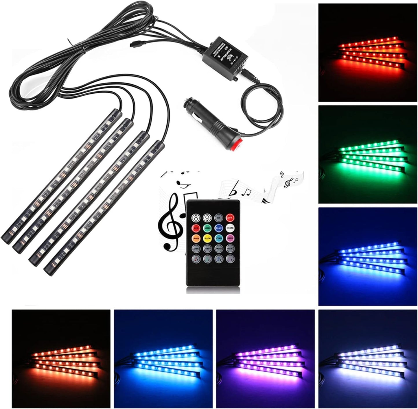 SOUND REACTIVE LED LIGHT BAR WITH REMOTE CONTROL  XLB7-1033-BLK