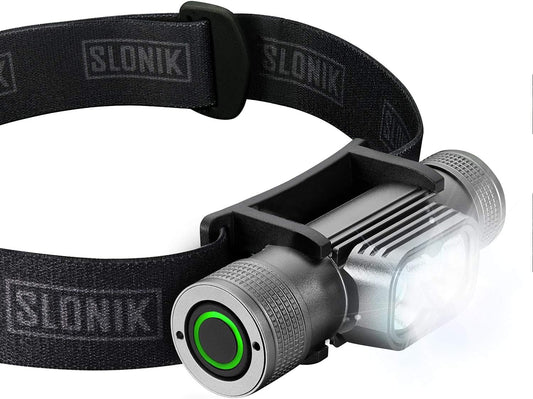 SLONIK Rechargeable Headlamp for Adults 1000 Lumens Super Bright 600 ft Beam LED Headlamp