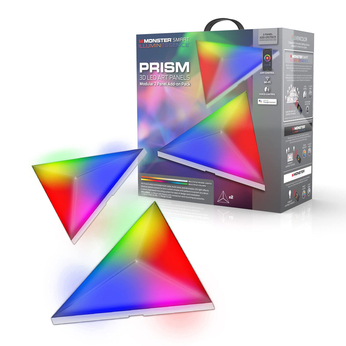 Monster Smart Illuminessence Smart Prism Modular 3D LED Art Panels Add-on Pack