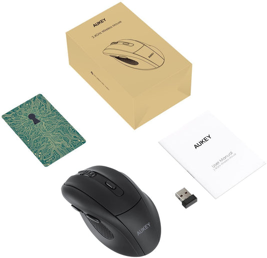 Aukey -W9 2,4 GHz souris de jeu USB à défilement optique sans fil à 6 boutons