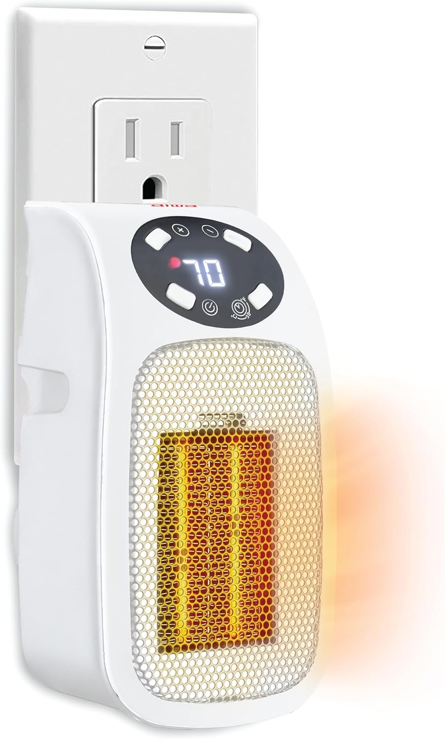 Aiwa Electric Outlet Ceramic Plug-In Space Heater (Available in Black or White)