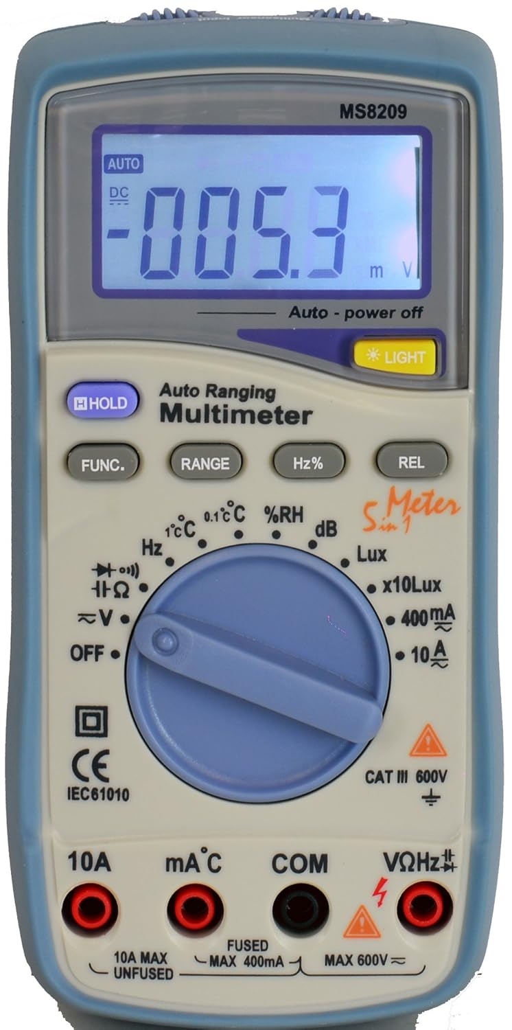 Sinometer 5-in-1 multimeter Lux, Sound Level, Humidity, Temperature, MS8209