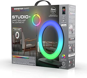 Lampe annulaire intelligente Studio Plus et kit de vlogging LED, comprend un trépied/support 