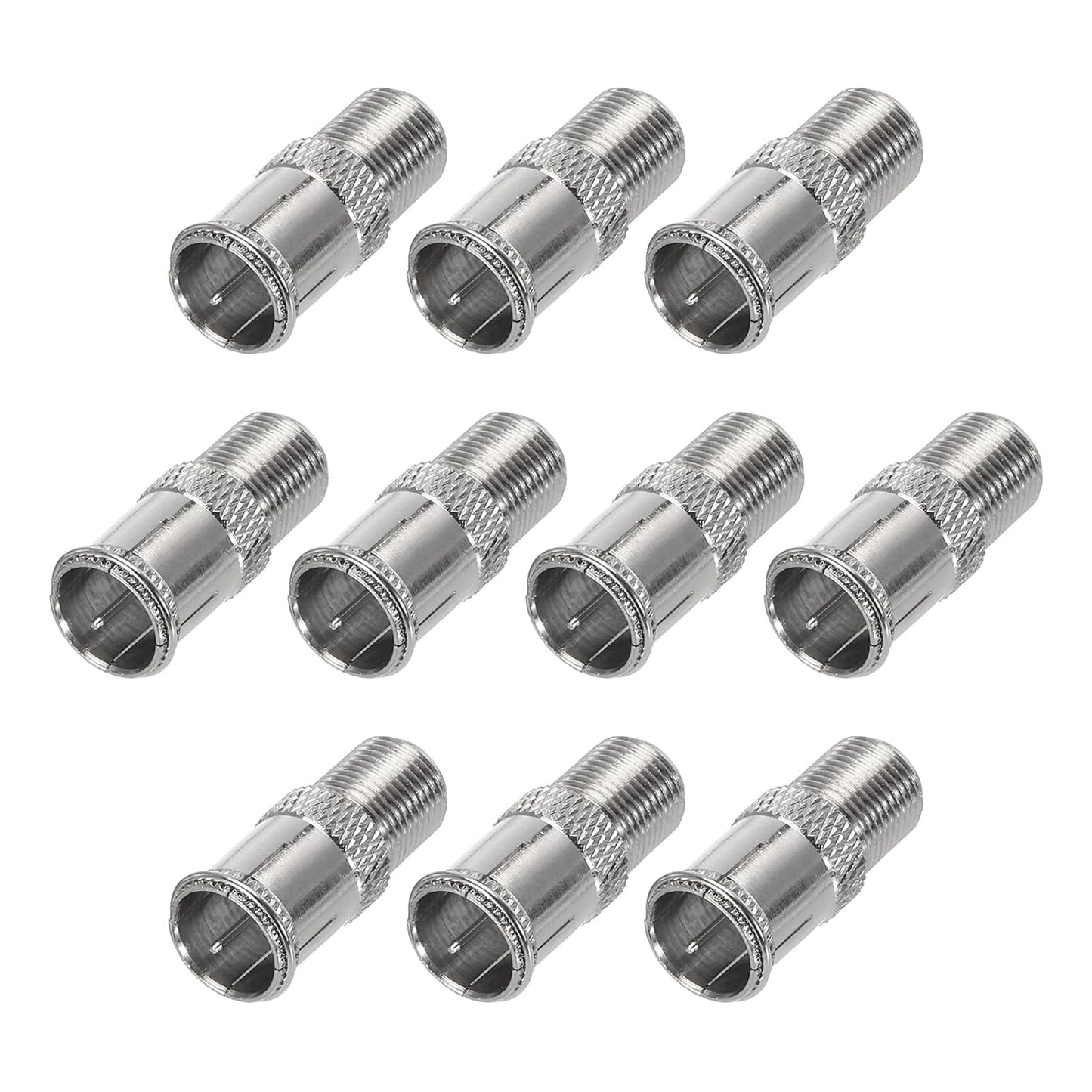 3GHZ Quick Fit F Type Male to Female Push-On Connector Adapter (100PK)