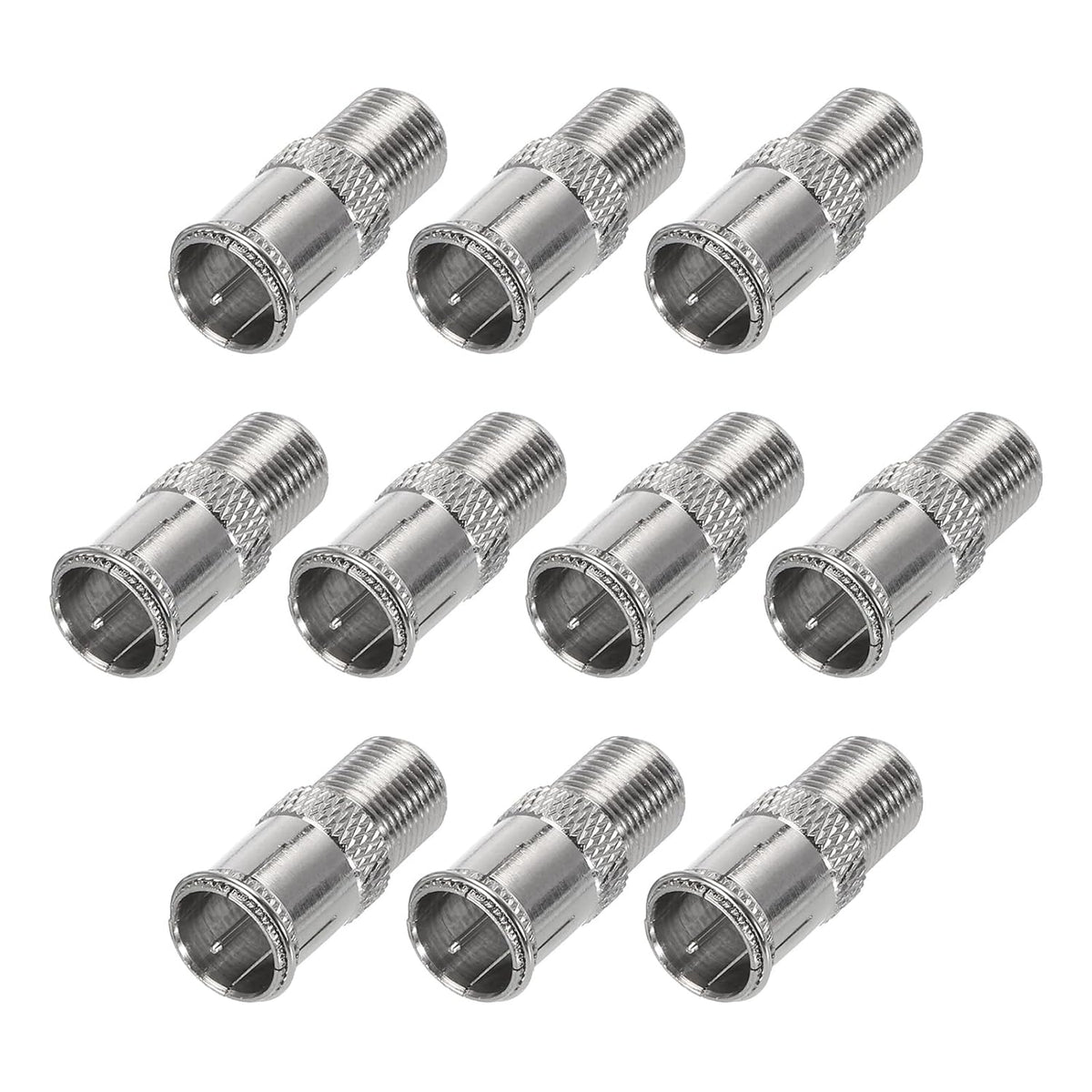 3GHZ Quick Fit F Type Male to Female Push-On Connector Adapter (100PK)