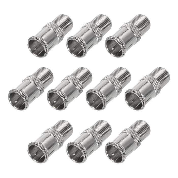 3GHZ Quick Fit F Type Male to Female Push-On Connector Adapter (100PK)