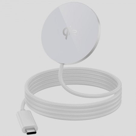HOCO CW63 Fast Qi2 Magnetic Wireless Fast Charger with 1.2M Type-C Port Cable White