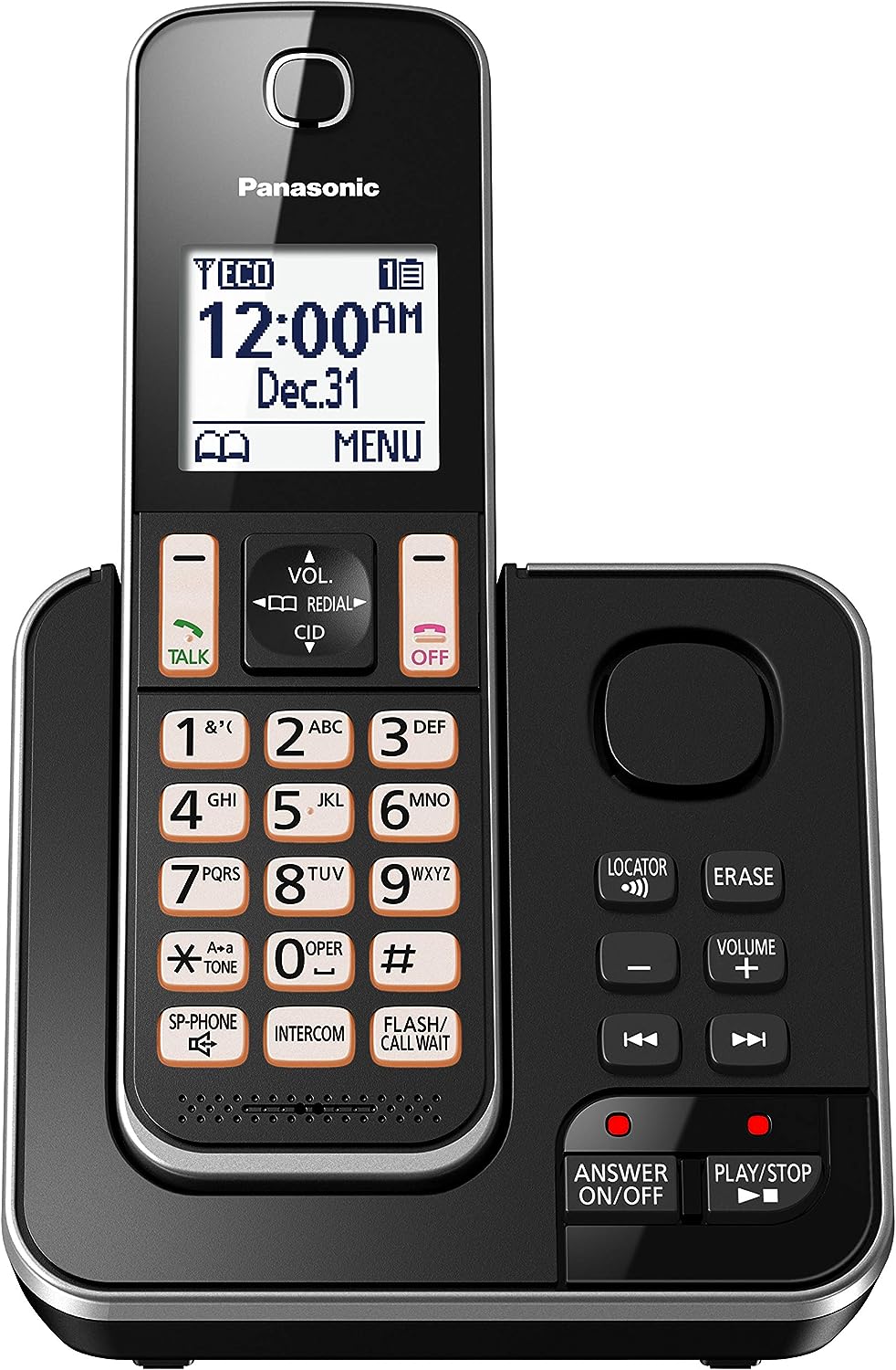 Panasonic Digital Cordless Phone with Answering System-KX-TGD390C