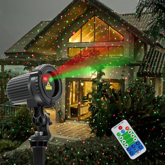 Christmas Laser Lights Outdoor, Red and Green Moving Dots- Outdoor