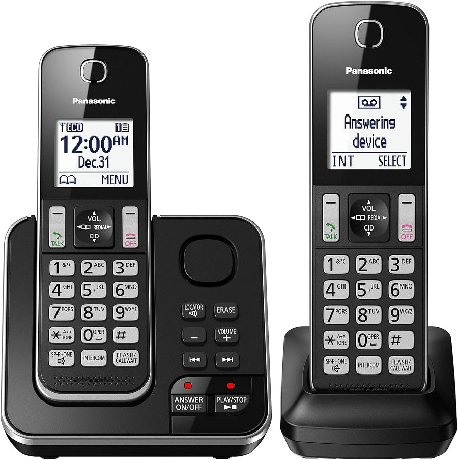 Panasonic DECT 6.0 Expandable Cordless Phone with Answering Machine and Call Block - 2 Cordless