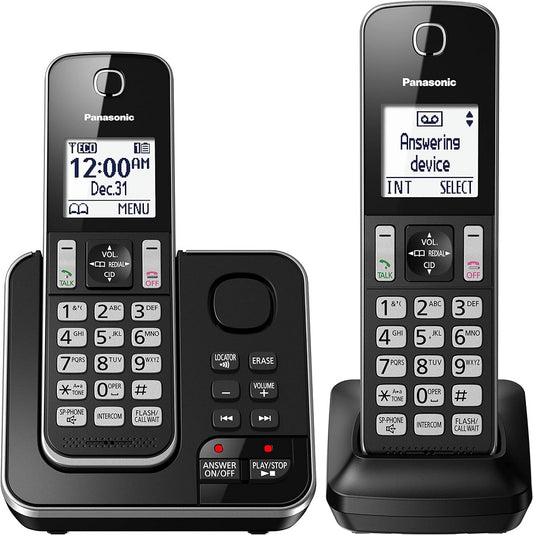 Panasonic DECT 6.0 2HS Cordless Phone with Answering Machine and Call Block - KX-TGC222