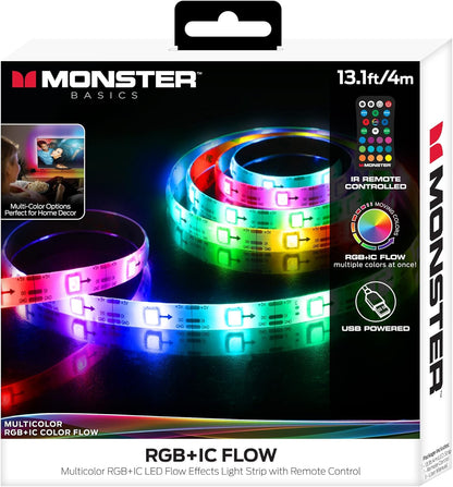 Monster 13ft Multi-Color Flow LED Rainbow Light Strip, Customizable Colors/Flash MLB7-2083-RGB