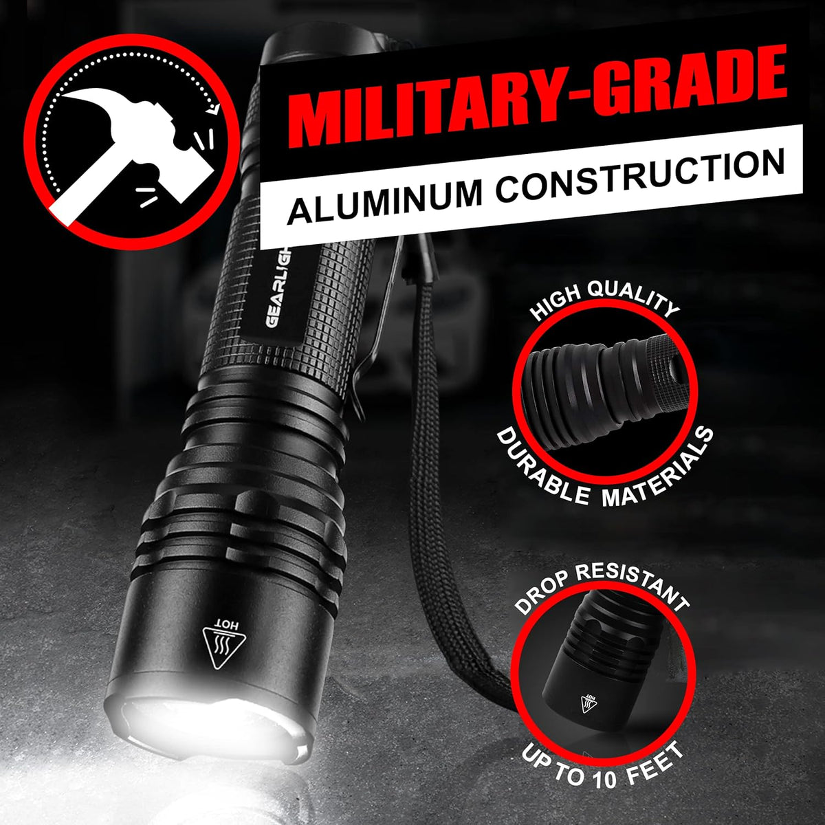 GearLight LED Tactical Flashlights - Pack of 2 -geable Headlight (Copy)