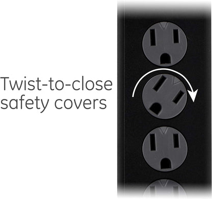 GE 6-Outlet Surge Protector, 8 Ft Extension Cord (2-Pack)