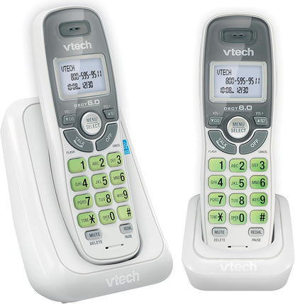 VTech 2 Handset DECT 6.0 Cordless Phone with Caller ID/Call Waiting,(OPEN BOX) CS6114-2