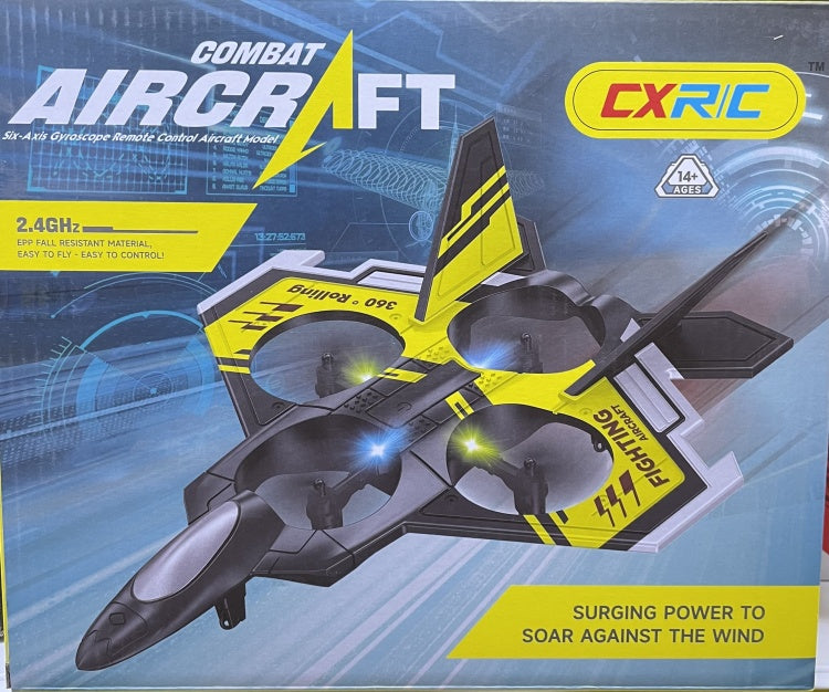 Rc Glider Flying Toy With Light Jet Airplane Stunt Remote Control Foam Fighter Plane cx-93-YL
