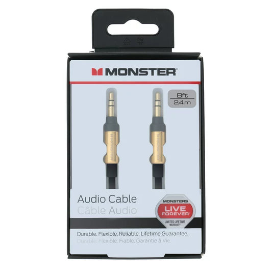 MONSTER 8FT 3.5MM TO 3.5MM STEREO CABLE MAC9-0108-BLK