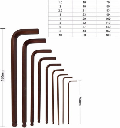 Pro’skit 8PK-028 9Pcs Ball-Point Hex Key Set