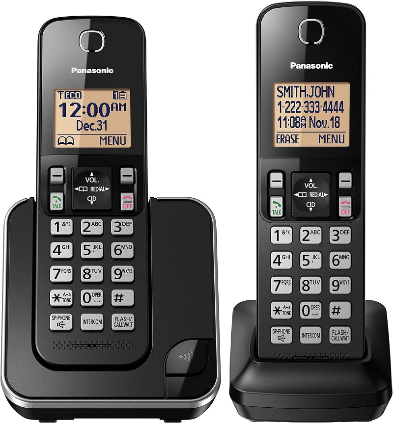 Panasonic DECT 6.0 Expandable Cordless Phone with Call Block - 2 Cordless Handsets -(RB)