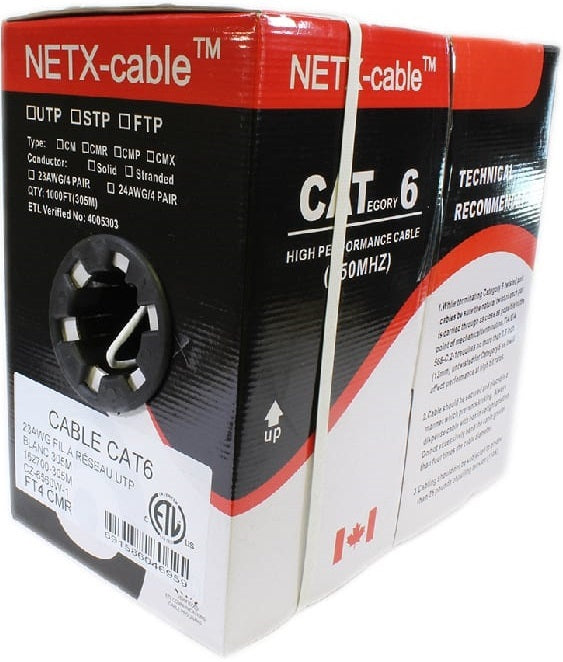 NETX-CABLE NETWORK CABLE - CATEGORY 6 - 4 PAIRS 23 AWG - FT4 - WHITE O ...
