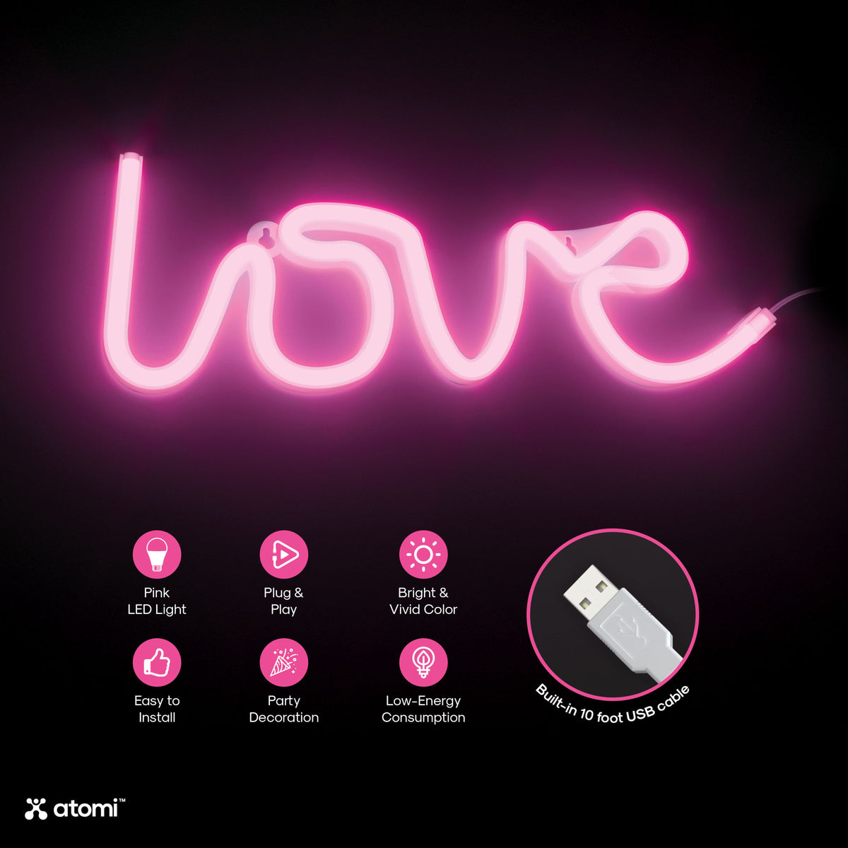 Pink Love Neon Light