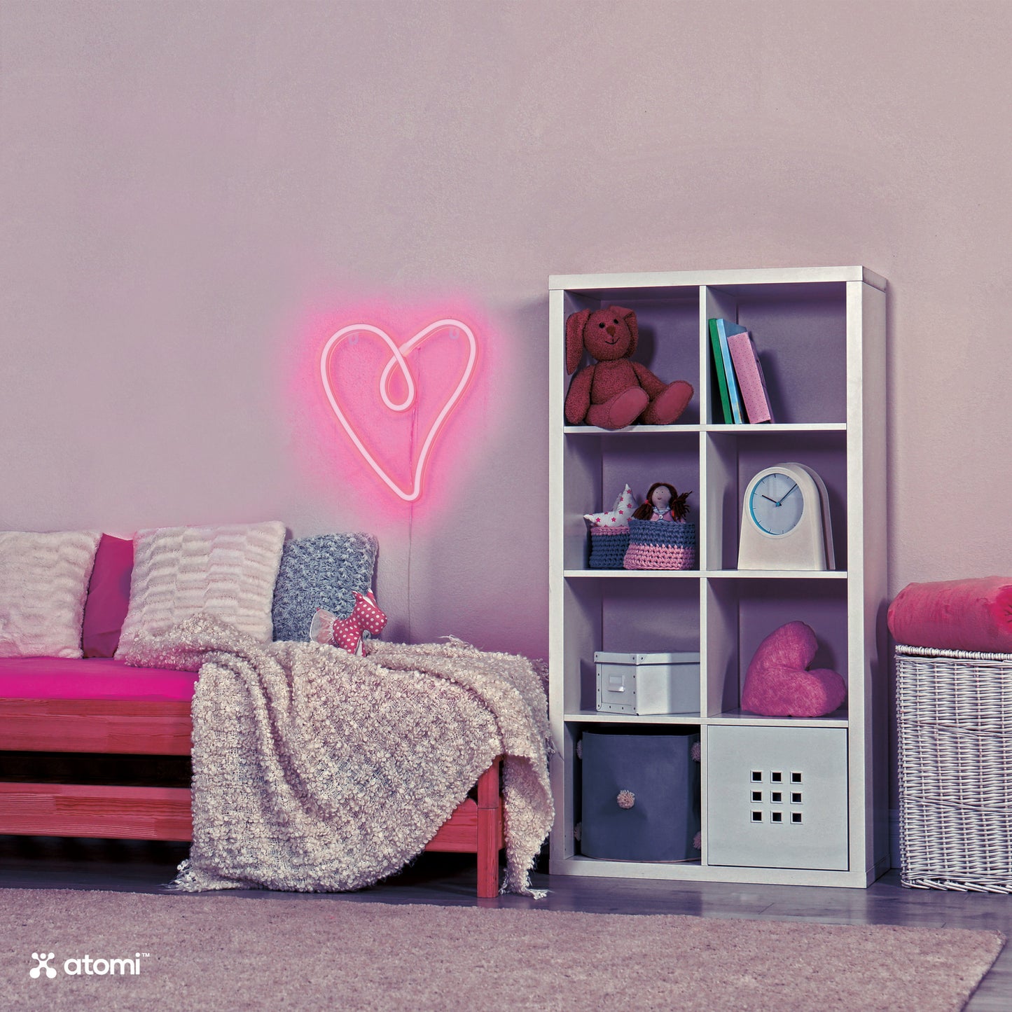 Pink Retro Heart Neon Light