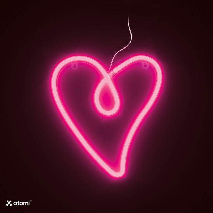 Néon Coeur Rétro Rose