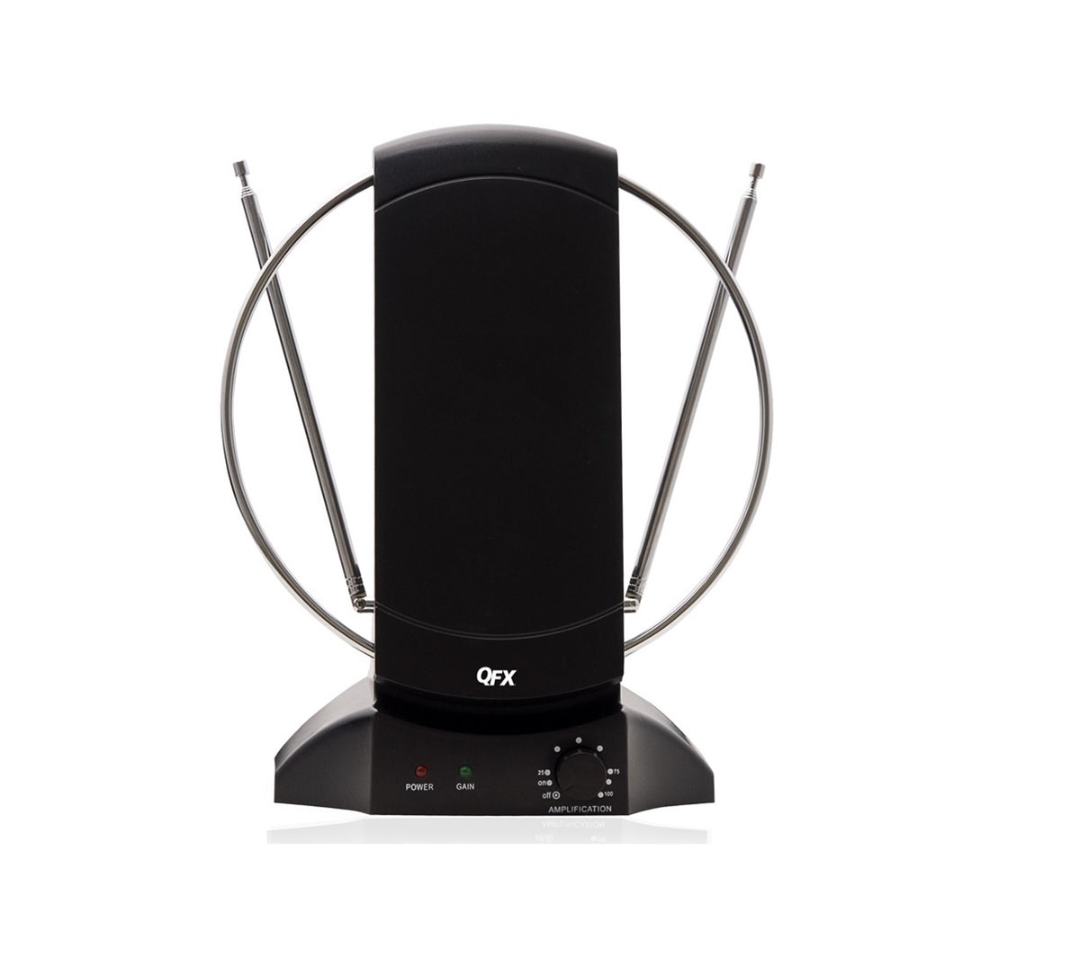 QFX ANT-101 Amplified HD/DTV/VHF/UHF/FM Radio 90-Degree Rotating Antenna