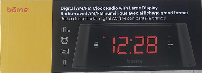 Radio-réveil numérique AM/FM Borne avec grand écran (PRO-CR1860D)