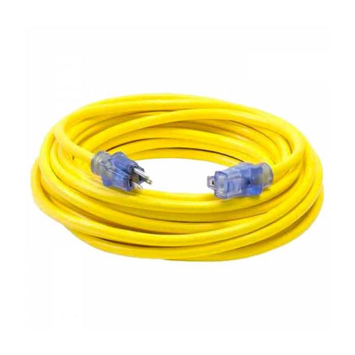40' Construction grad Extension Cord - 12/3 with Lighted End (D11712040YL)