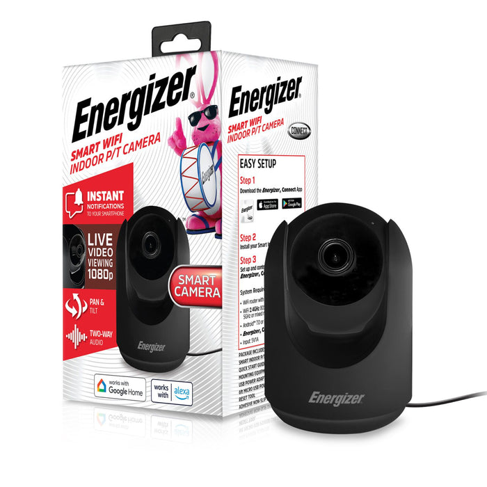 1080p Indoor Pan & Tilt Black Wired Camera, Motion Tracking, Two-Way Conversation