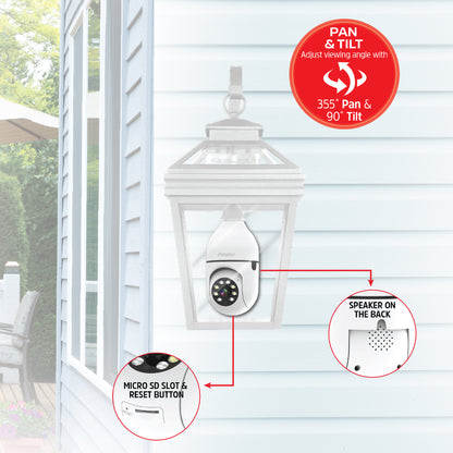 Energizer Connect Smart 1080p HD Outdoor Security Socket Camera with Siren Alarm-EOP1-1002-WHT