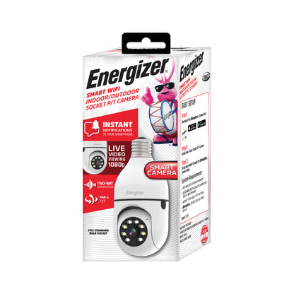 Energizer Connect Smart 1080p HD Outdoor Security Socket Camera with Siren Alarm.-EOX1-1003-WHT