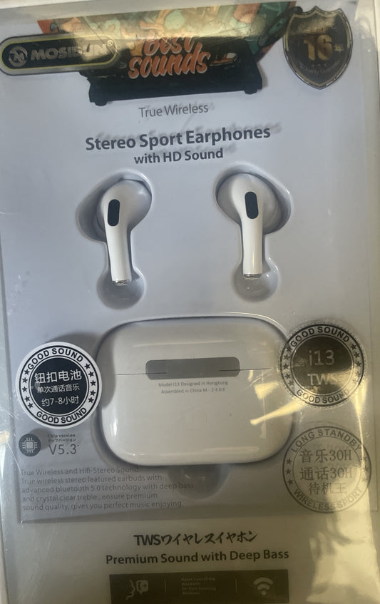 MOSINDUN i3 TWS deep bass stereo sport earphones