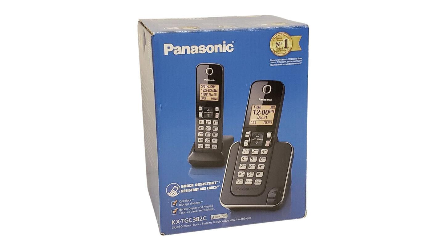 Panasonic DECT 6.0 Expandable Cordless Phone with Call Block - 2 Cordless Handsets KX-TGC382C