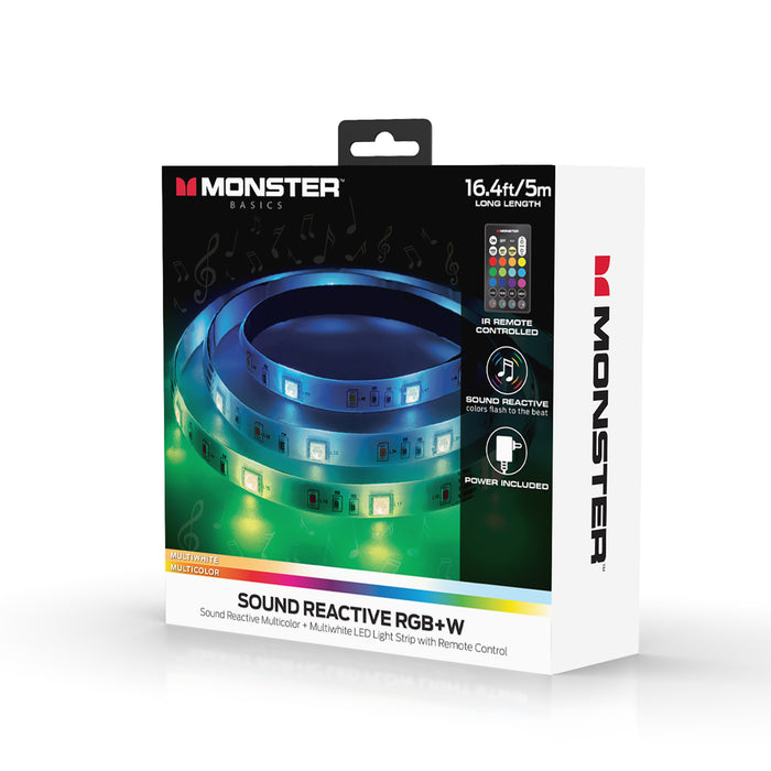 16.4 ft Multi-Color Sound Reactive LED Light Strip, Fits To Any Space, USB-Powered