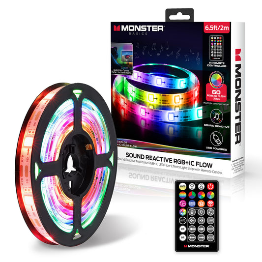 6.5FT SOUND REACTIVE MULTI-COLOR COLOR FLOW LED LIGHT STRIP.MLB7-2082