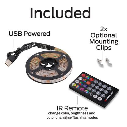 6.5FT SOUND REACTIVE MULTI-COLOR COLOR FLOW LED LIGHT STRIP.MLB7-2082