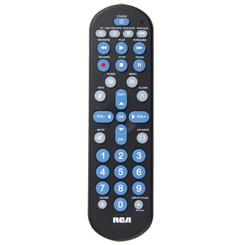 4 device universal big button remote with DVR functionality RCR4258 (RB)