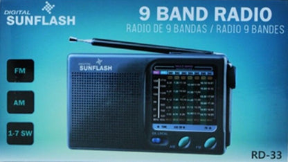 Sunflash RD-33 AM/FM 9-Band Mini Radio  with Built-In Speaker