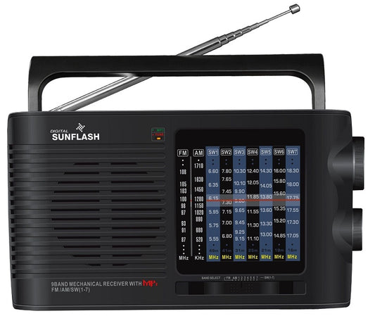 9 Band AM/FM/SW1-7 Portable Radio  with USB and Micro SD (RD-99)