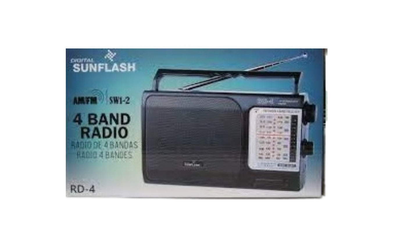 Digital Sunflash RD-4 Compact Portable Digital 4 Band Radio - Black